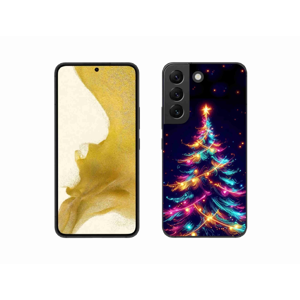 Gelový kryt mmCase na Samsung Galaxy S22 5G - neonový vánoční stromek