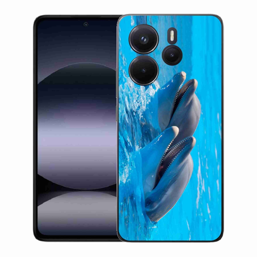 Gelový kryt mmCase na Xiaomi Redmi Note 14 - delfíni