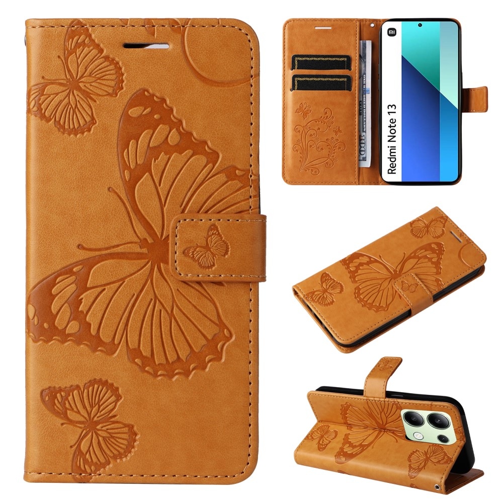 Big Butterfly knížkové pouzdro na Xiaomi Redmi Note 13 - žluté