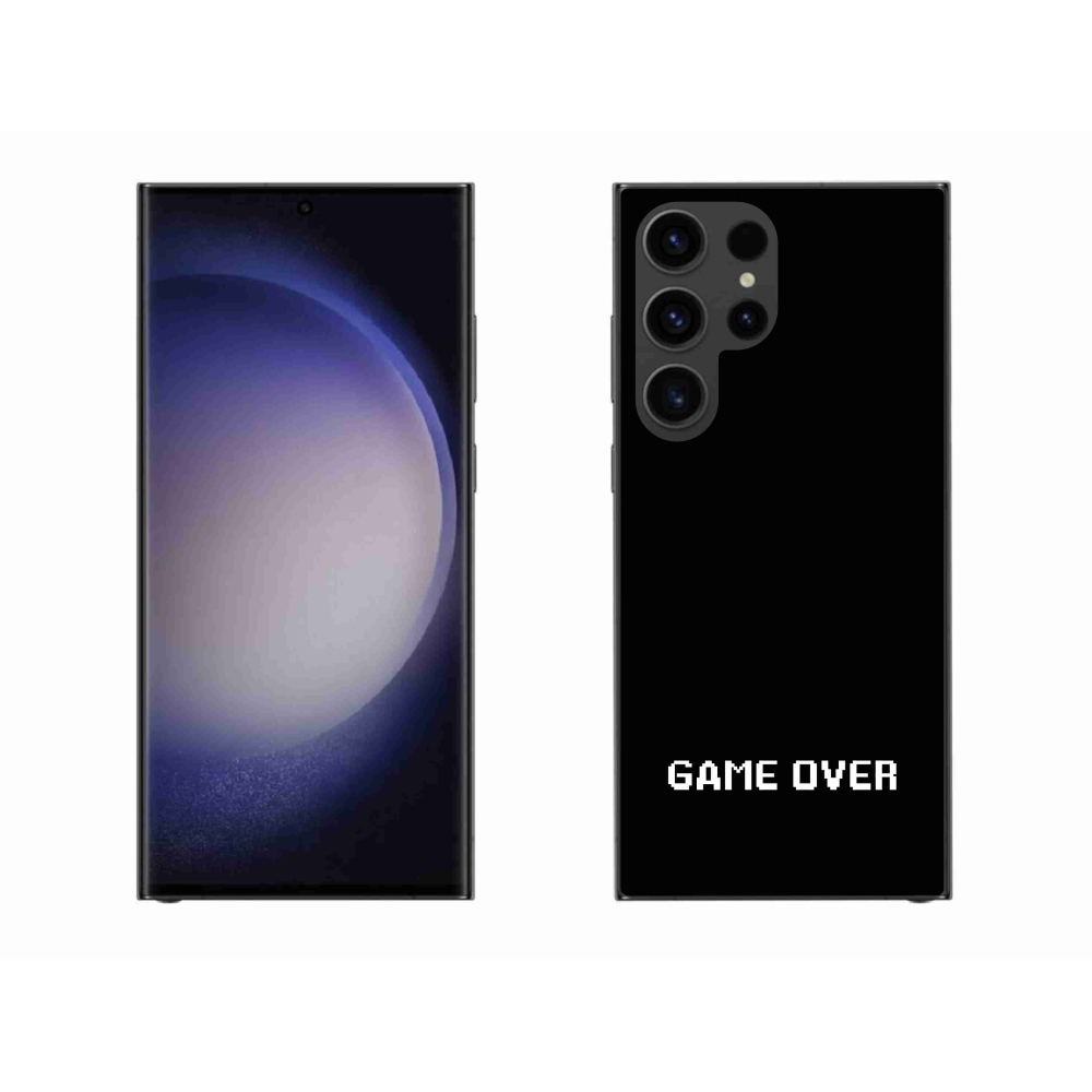 Gelový kryt mmCase na Samsung Galaxy S23 Ultra 5G - game over černé pozadí