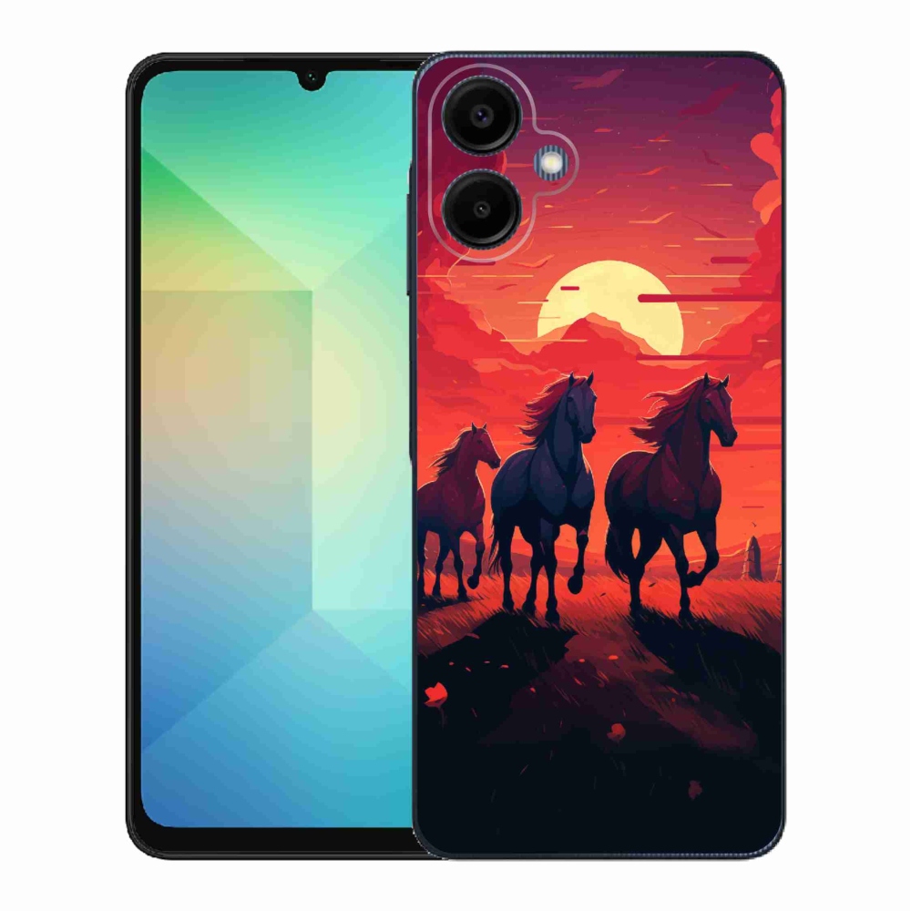 Gelový kryt mmCase na Samsung Galaxy A06 4G - koně a západ slunce
