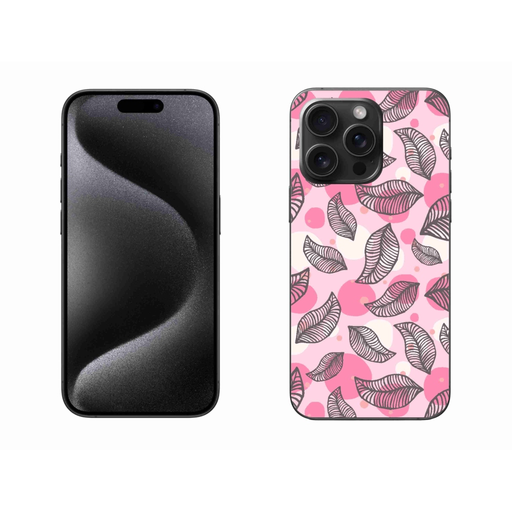 Gelový kryt mmCase na iPhone 15 Pro Max - kreslené padající listy