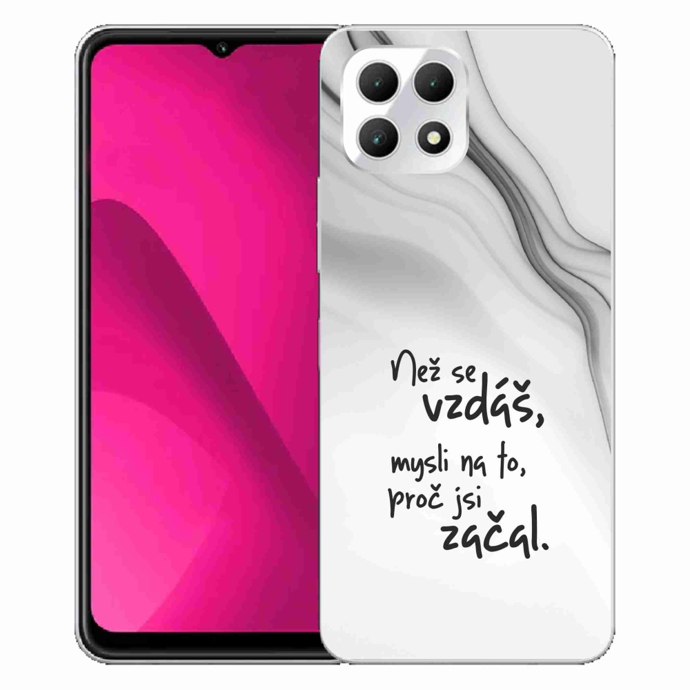 Gelový kryt mmCase na T-Mobile T Phone 2 - citát 2 bílé pozadí