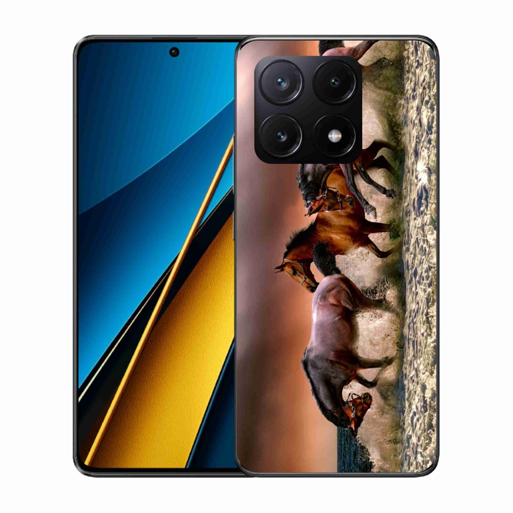 Gelový obal mmCase na Xiaomi Poco X6 Pro 5G - koně 1