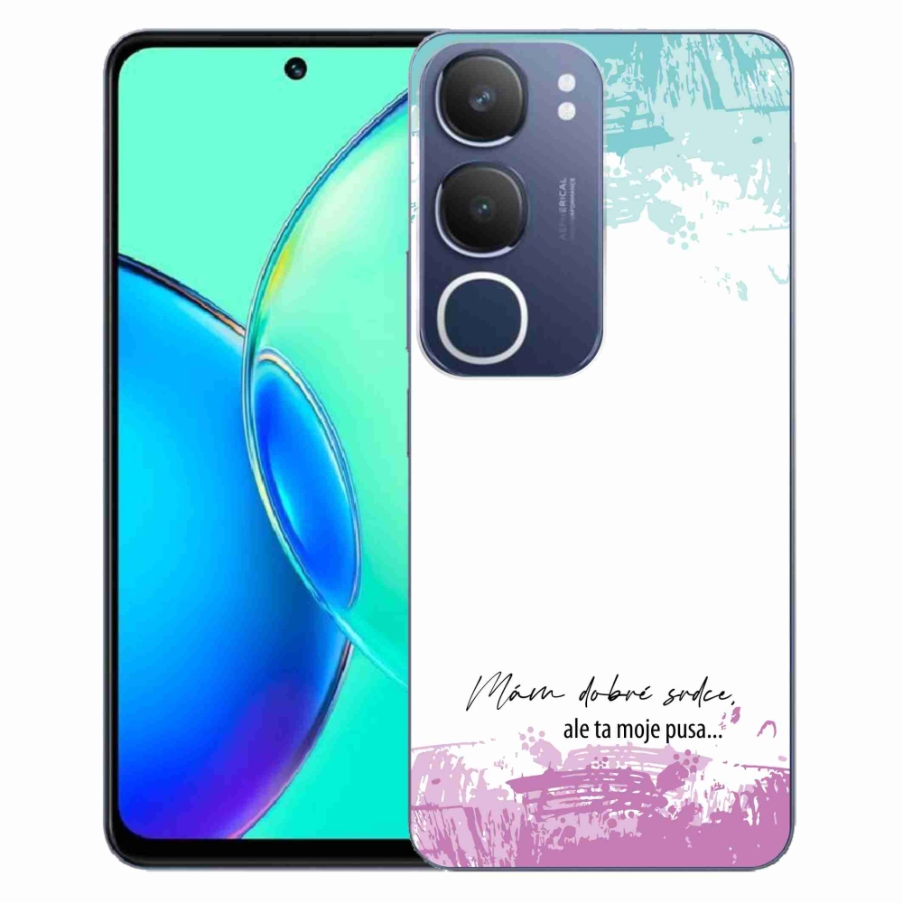Gelový kryt mmCase na Vivo Y19s - vtipný text 3 bílé pozadí