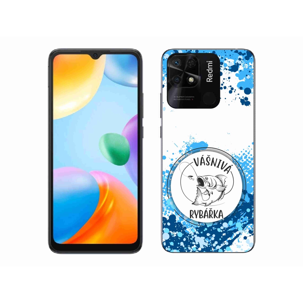 Gelový kryt mmCase na Xiaomi Redmi 10C - vášnivá rybářka bílé pozadí
