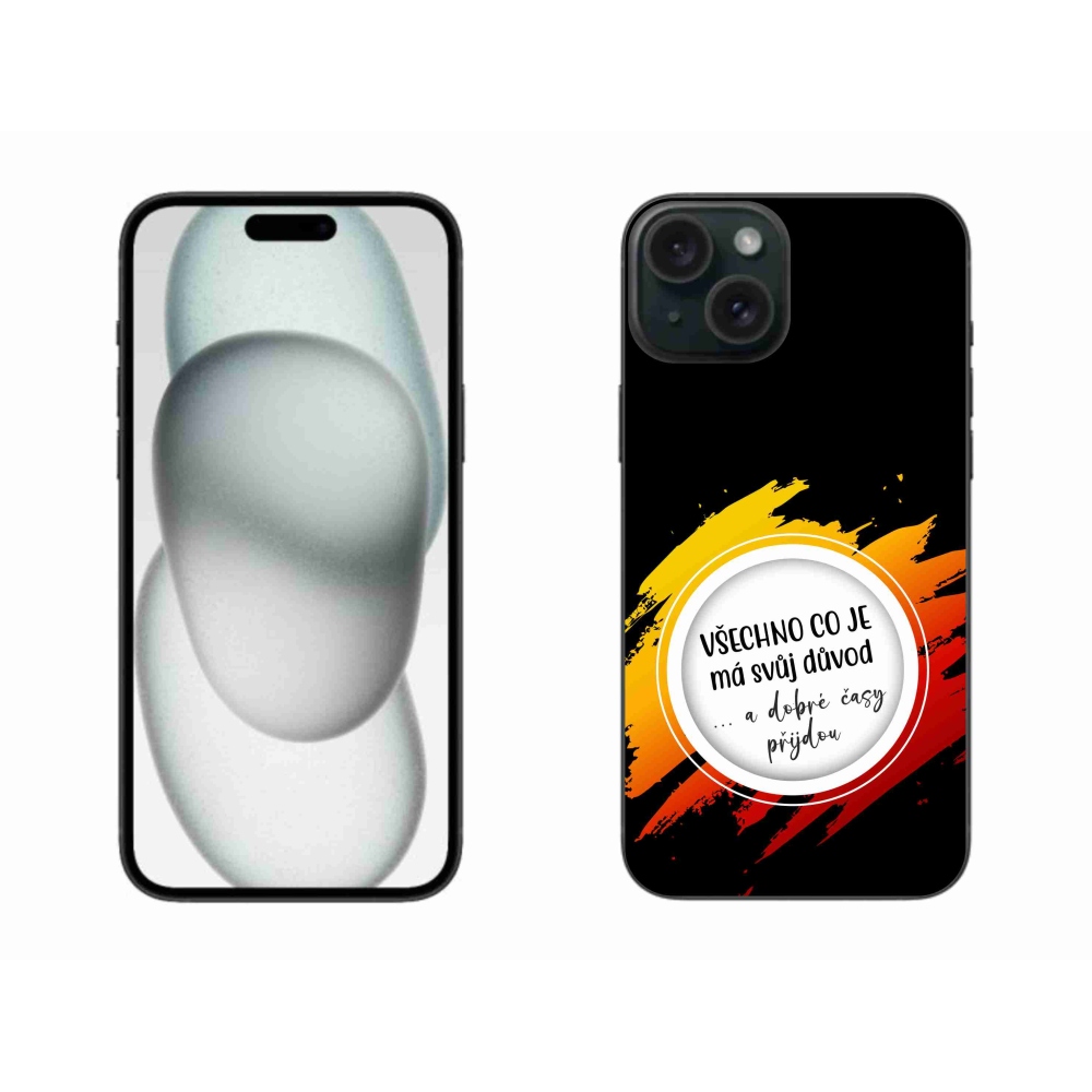 Gelový kryt mmCase na iPhone 15 Plus - citát 3 černé pozadí