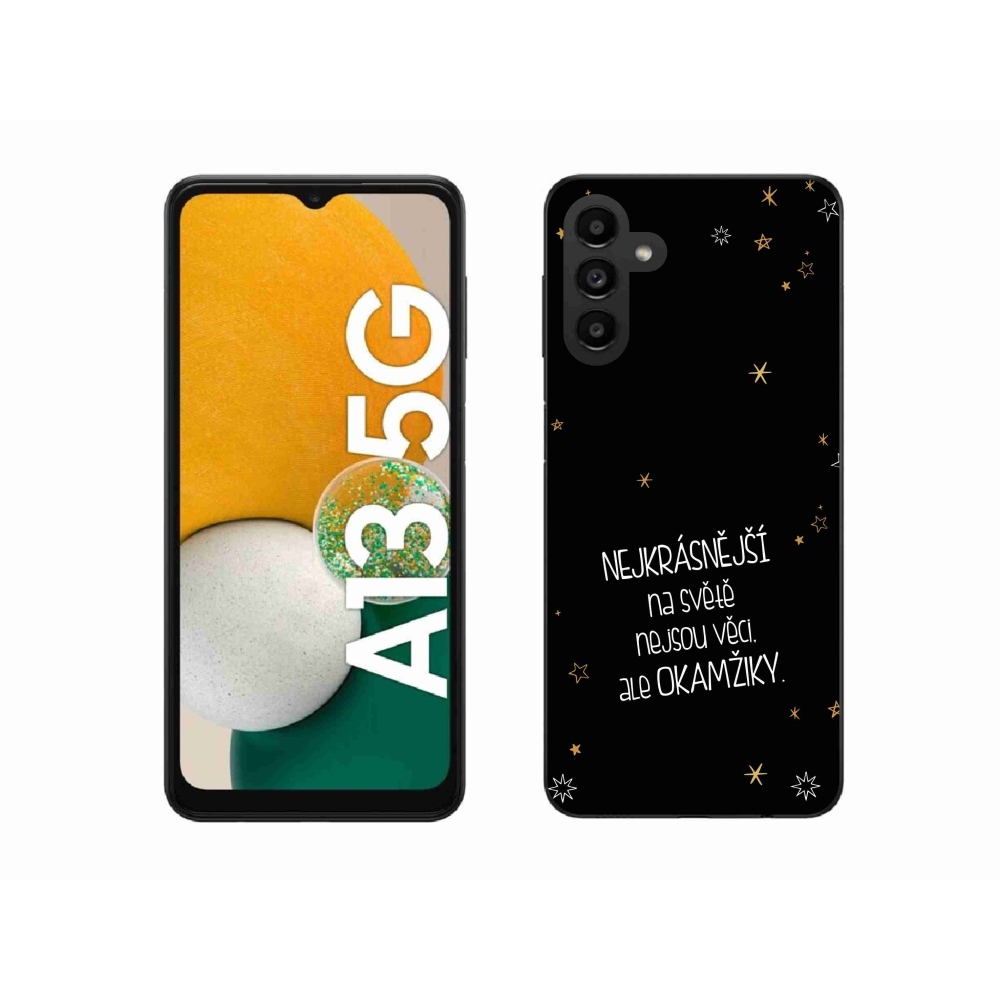Gelový kryt mmCase na Samsung Galaxy A13 5G - citát 4 černé pozadí