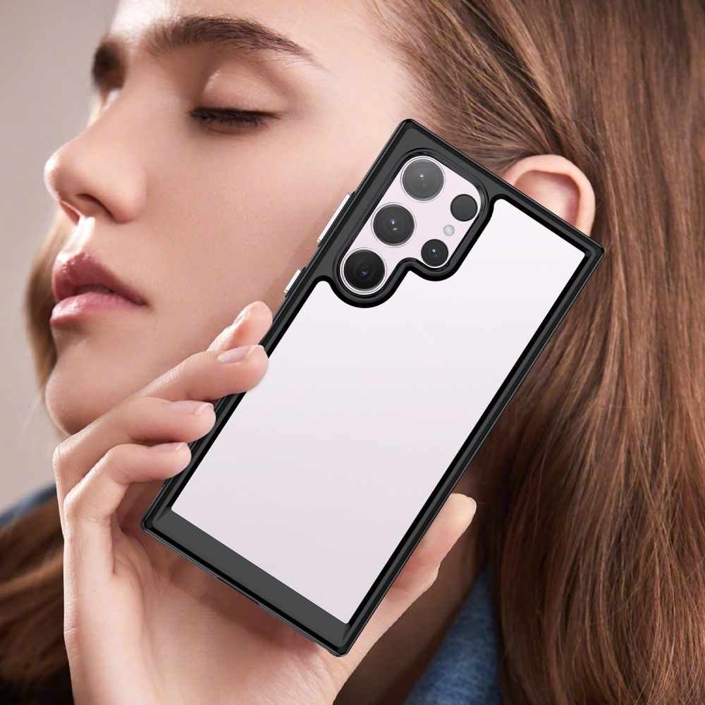 Gelový obal s pevnými zády na Samsung Galaxy S24 Ultra - černý