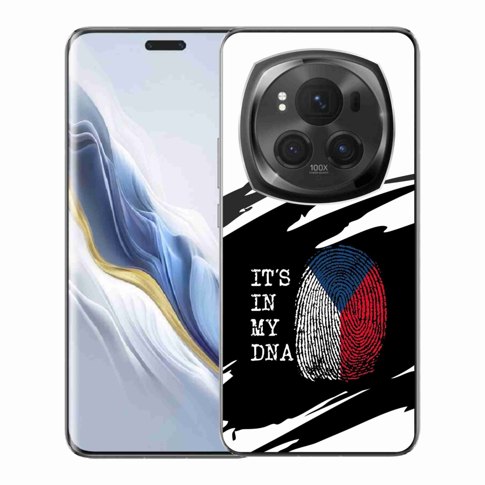 Gelový kryt mmCase na Honor Magic 6 Pro 5G - vlajka otisk prstu černobílé pozadí