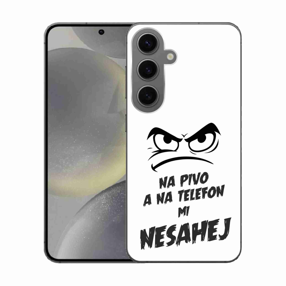 Gelový kryt mmCase na Samsung Galaxy S24 - pivní motiv 2 bílé pozadí