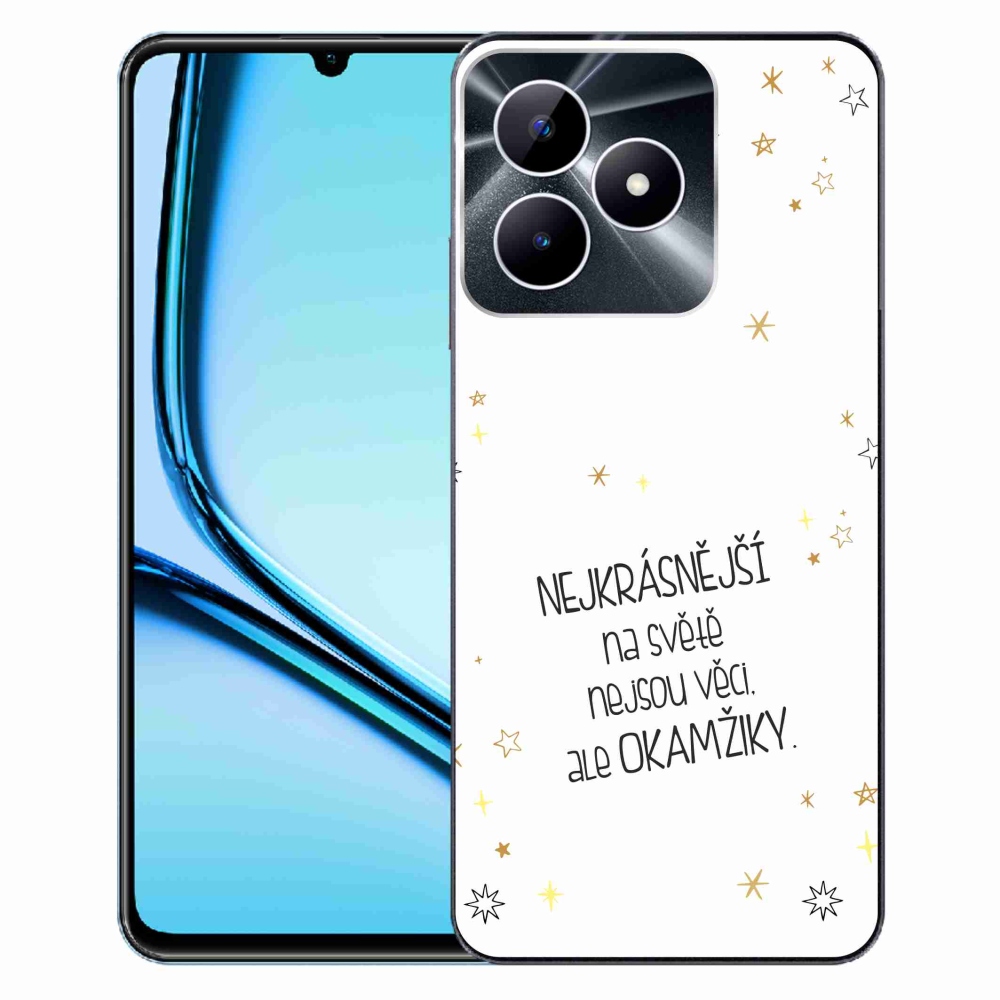 Gelový kryt mmCase na Realme Note 50 - citát 4 bílé pozadí