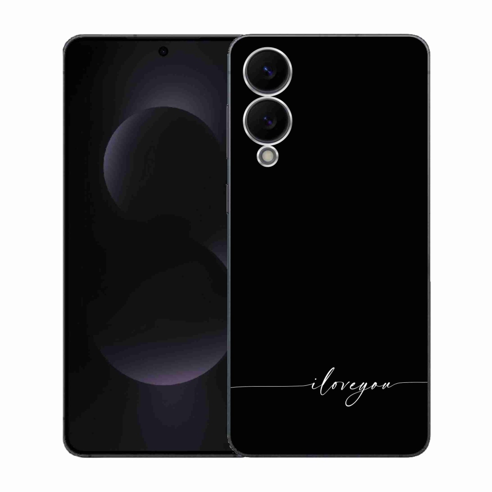 Gelový kryt mmCase na Samsung Galaxy S25 Edge - I love you černé pozadí