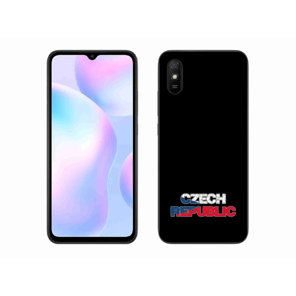 Gelový kryt mmCase na Xiaomi Redmi 9A - Czech Republic černé pozadí