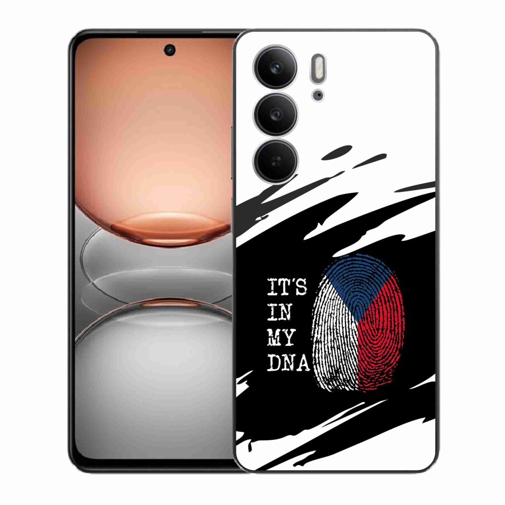 Gelový kryt mmCase na Realme C75 - vlajka otisk prstu černobílé pozadí