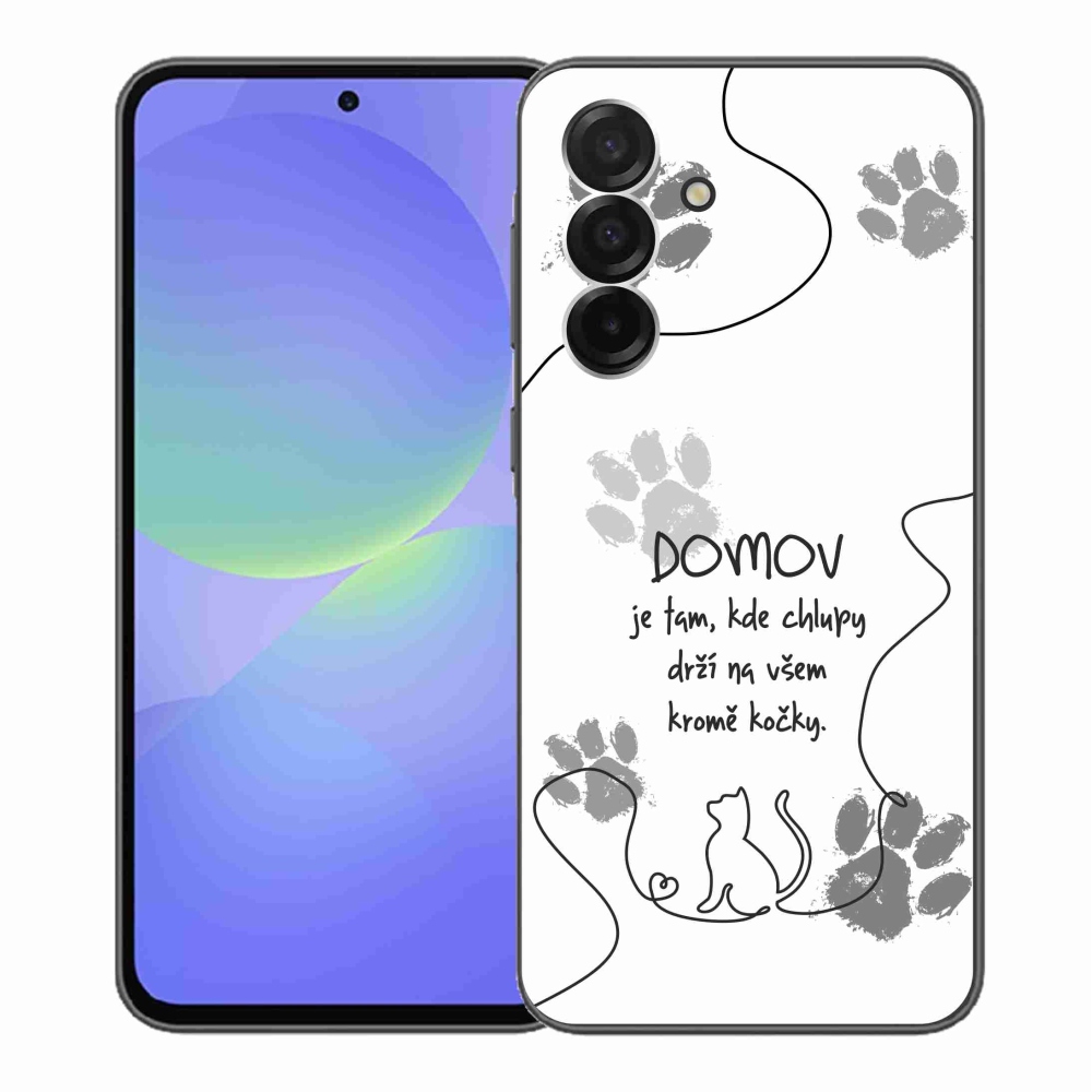 Gelový kryt mmCase na Samsung Galaxy A36 5G - kočičí motiv bílé pozadí