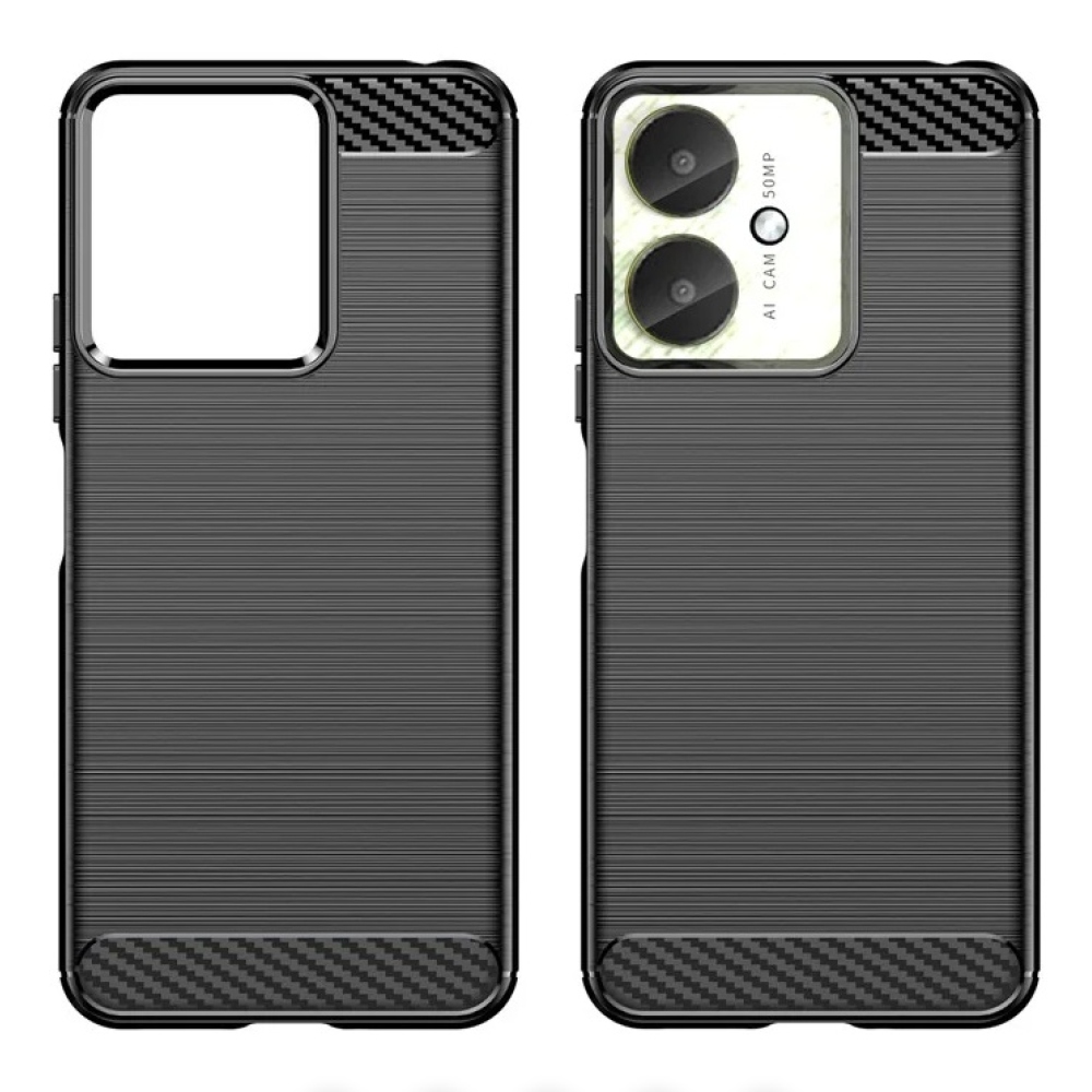 Carbon odolný gelový obal na Xiaomi Poco C65/Redmi 13C 4G/5G - černý