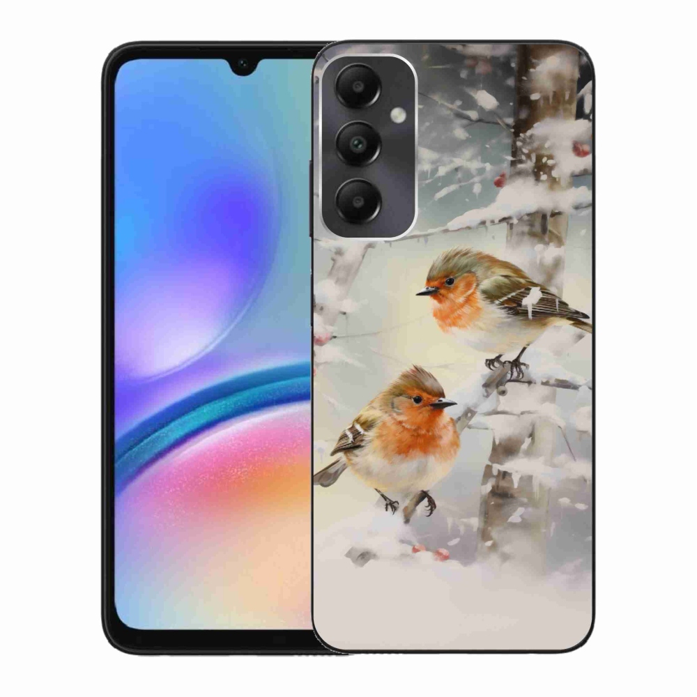 Gelový kryt mmCase na Samsung Galaxy A05s - ptáčci v zimě