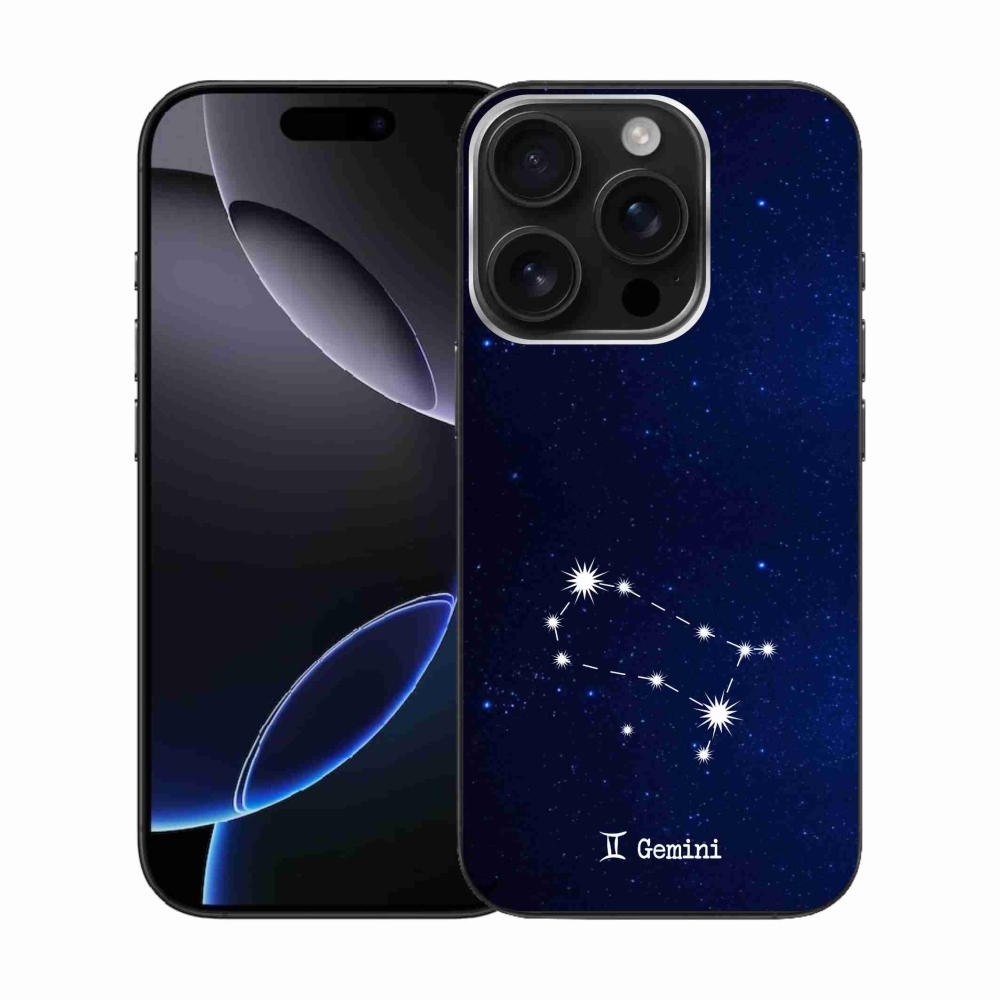 Gelový kryt mmCase na iPhone 16 Pro - souhvězdí Blíženců