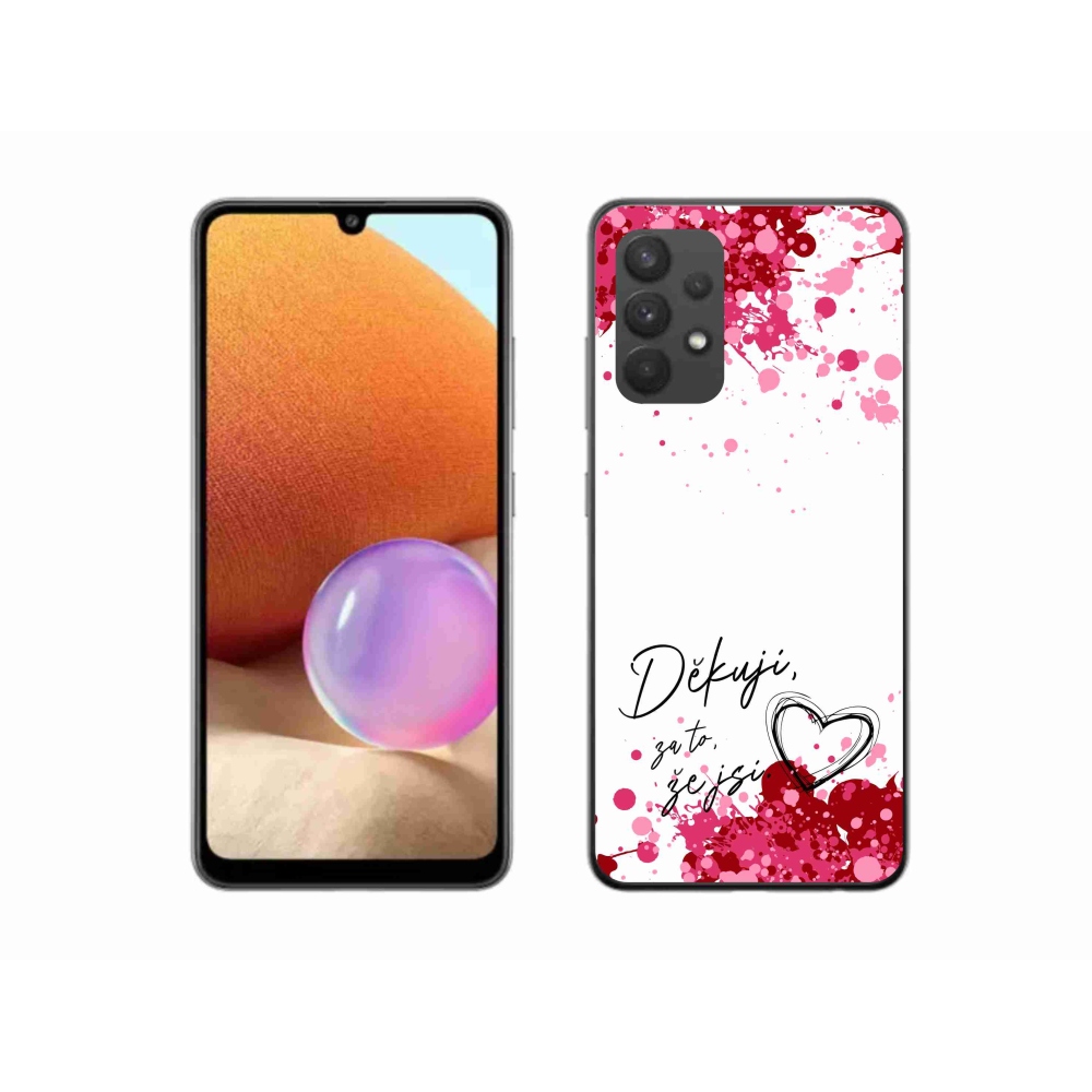 Gelový kryt mmCase na Samsung Galaxy A32 4G - zamilovaný text 2 bílé pozadí