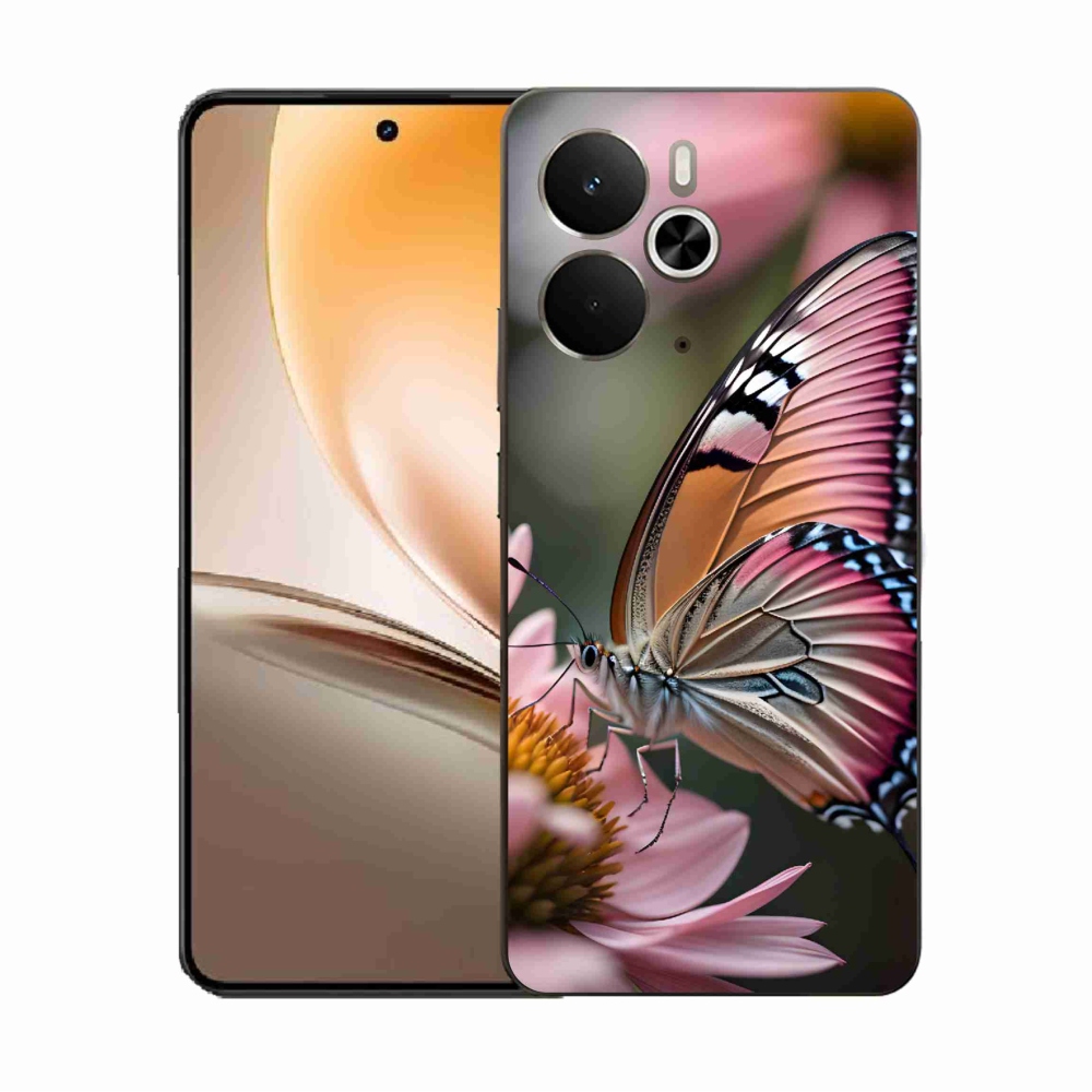 Gelový kryt mmCase na Realme 14 5G - barevný motýl