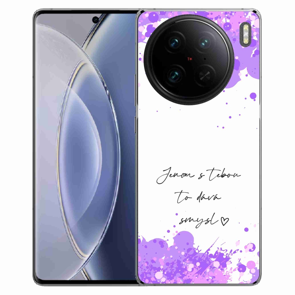 Gelový kryt mmCase na Vivo X90 Pro - zamilovaný text bílé pozadí