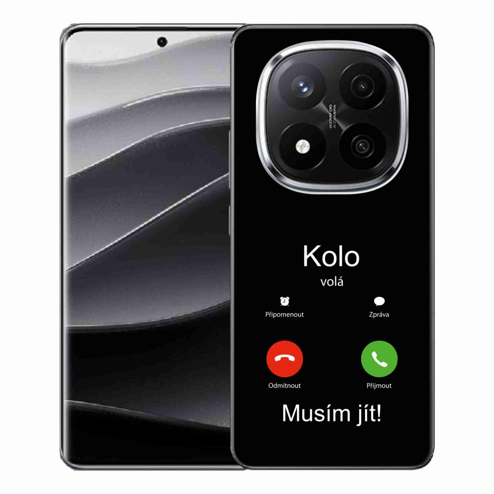 Gelový kryt mmCase na Xiaomi Redmi Note 14 Pro+ 5G - kolo volá černé pozadí