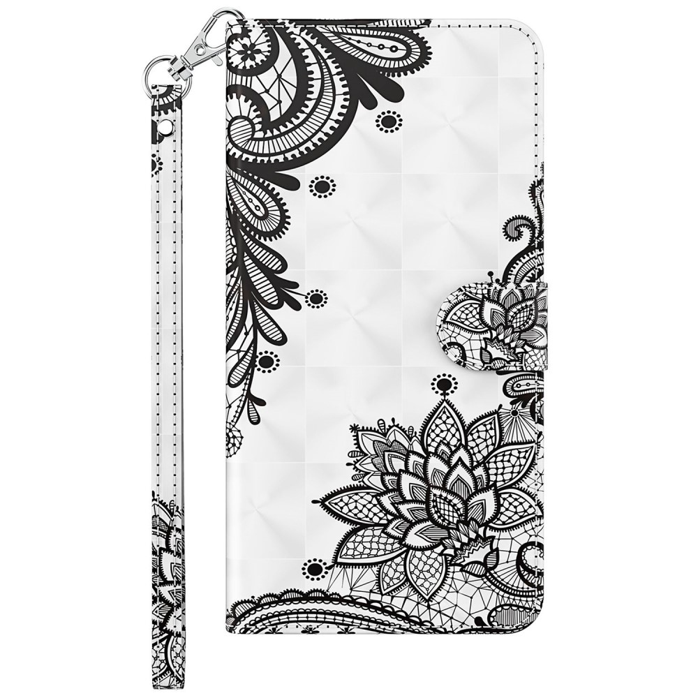 Print knížkové pouzdro na Samsung Galaxy S24 - krajkový květ