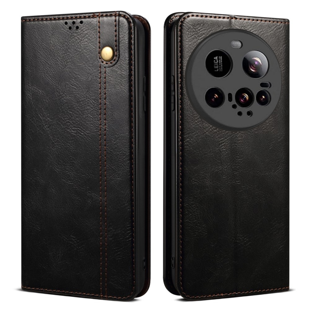 Waxy knížkové pouzdro na Xiaomi 15 Ultra - černé