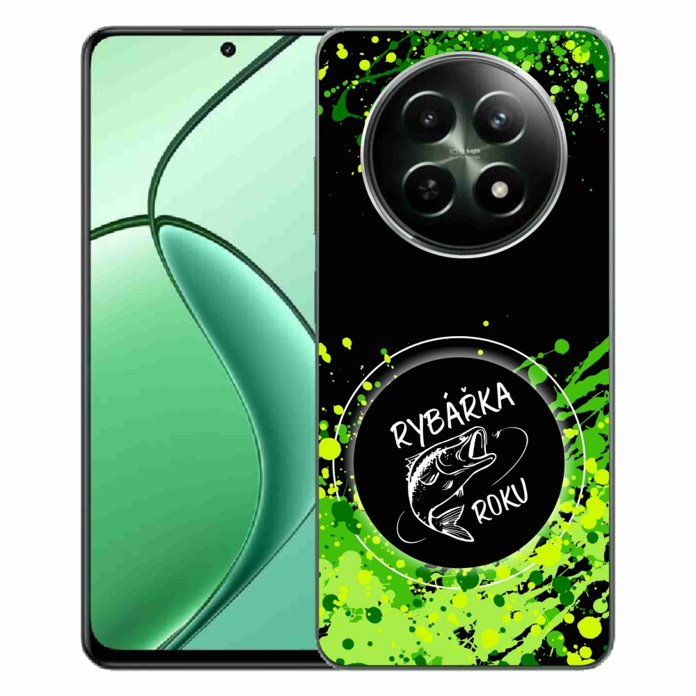 Gelový kryt mmCase na Realme 12 5G/12x 5G - rybářka roku černé pozadí