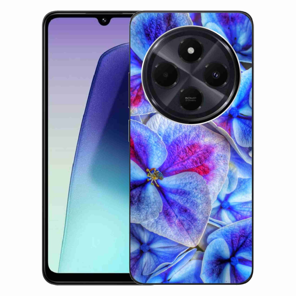 Gelový kryt mmCase na Xiaomi Redmi 14C/Poco C75 - modré květy 1