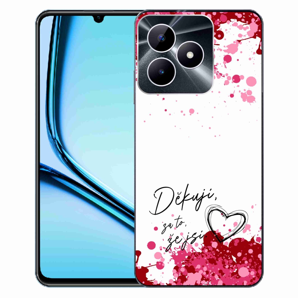 Gelový kryt mmCase na Realme Note 50 - zamilovaný text 2 bílé pozadí