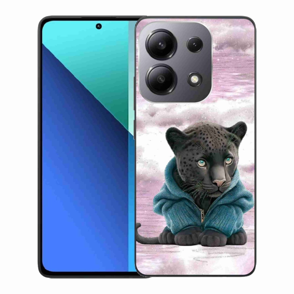 Gelový kryt mmCase na Xiaomi Redmi Note 13 - černý panter ve svetru