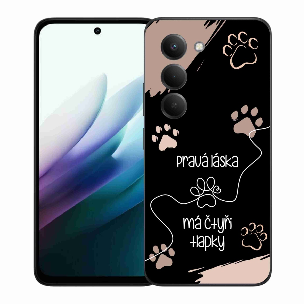 Gelový kryt mmCase na Xiaomi Redmi 15 4G/5G (171mm) - psí motiv 1 černé pozadí