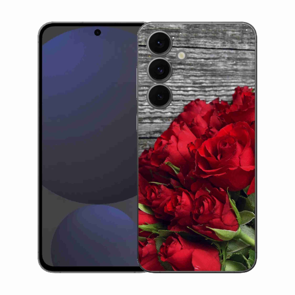 Gelový kryt mmCase na Samsung Galaxy S25 FE - červené růže