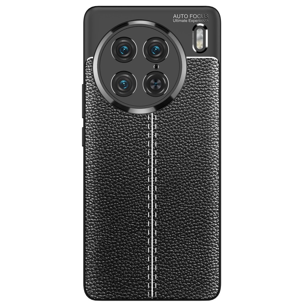 Litchi odolný gelový obal na Vivo X90 Pro - černý