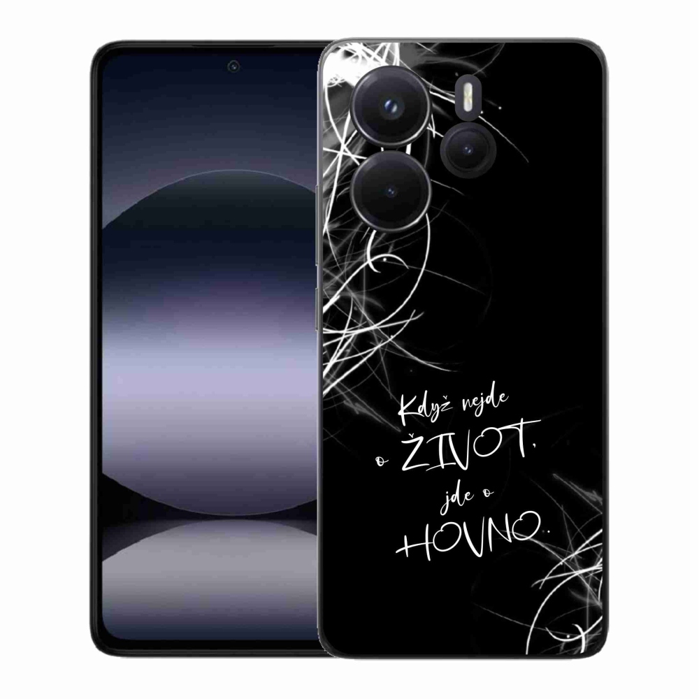 Gelový kryt mmCase na Xiaomi Redmi Note 14 - vtipný text 16 černé pozadí