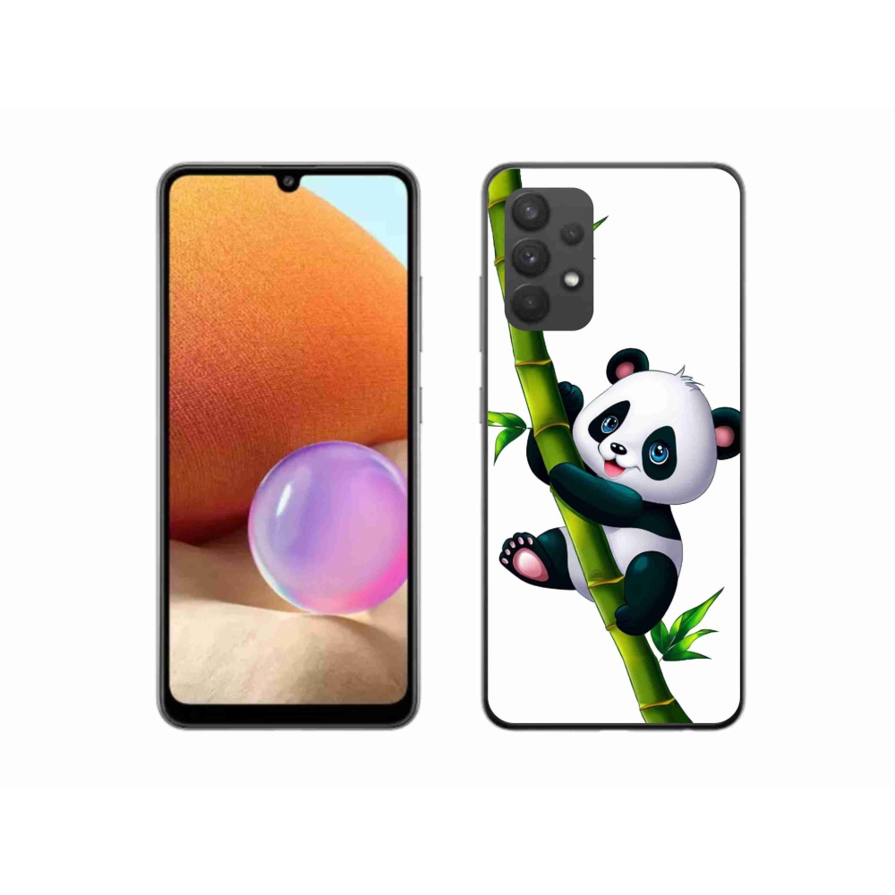 Gelový kryt mmCase na Samsung Galaxy A32 4G - panda na bambusu