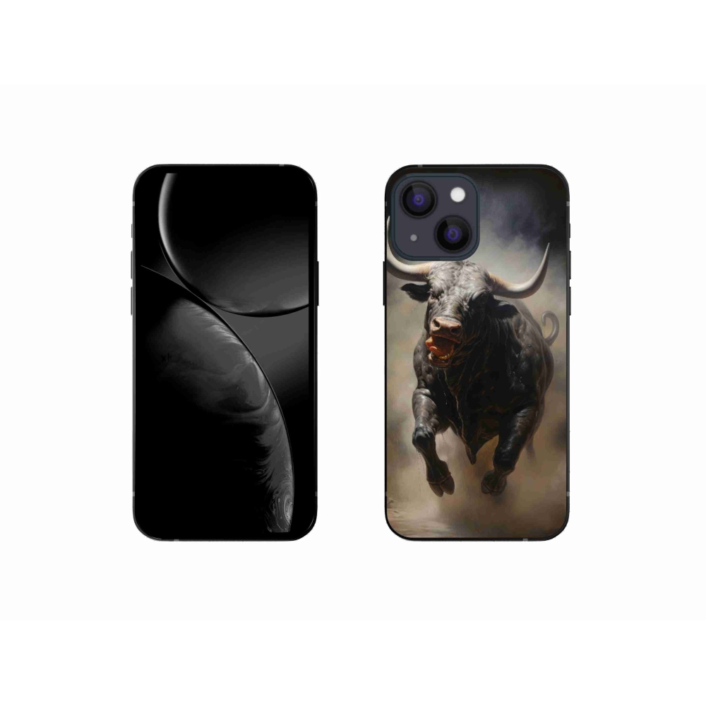 Gelový kryt mmCase na iPhone 13 mini - rozzuřený býk