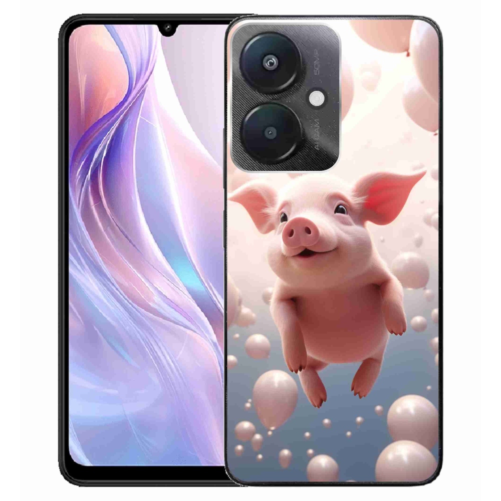Gelový kryt mmCase na Xiaomi Redmi 13C 5G - prasátko s balónky