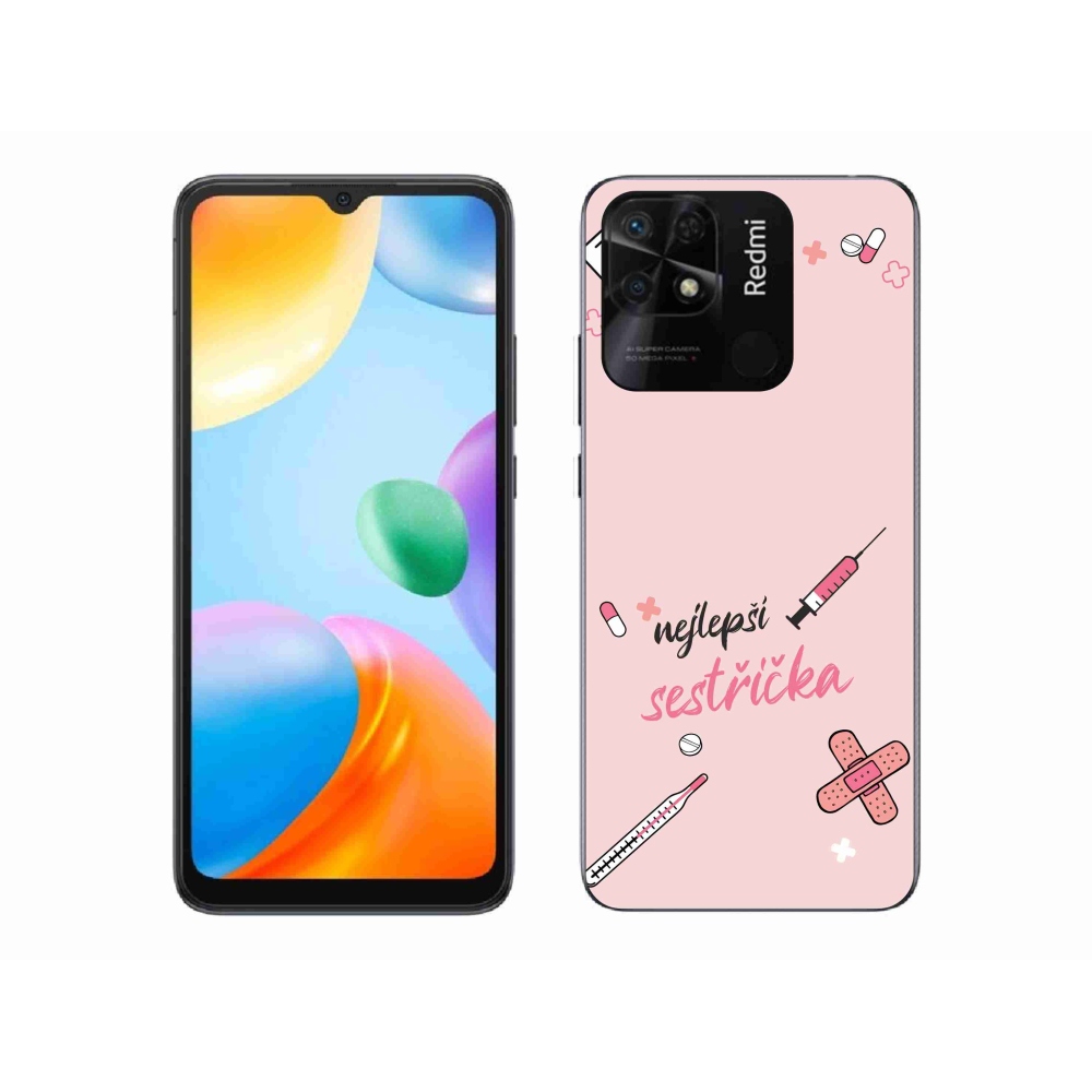 Gelový kryt mmCase na Xiaomi Redmi 10C - nejlepší sestřička růžové pozadí