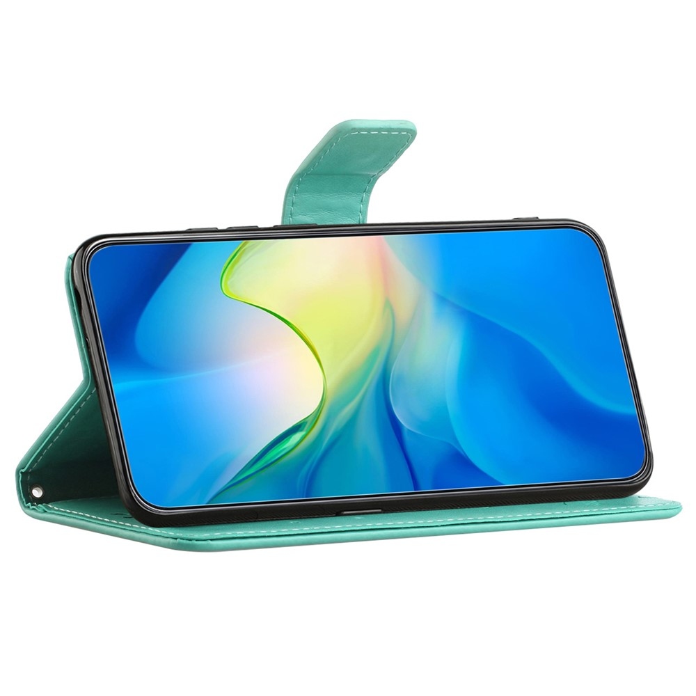 Flower knížkové pouzdro na Samsung Galaxy A07 4G - modrozelené