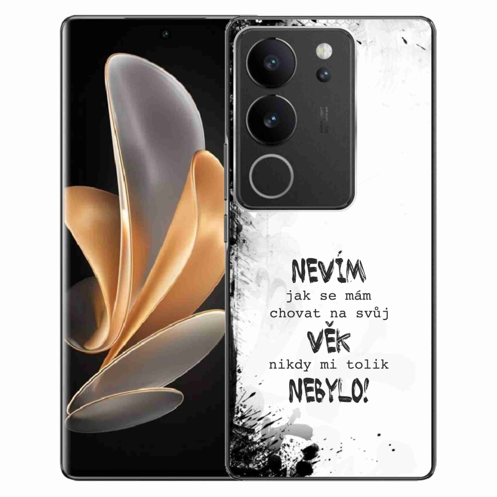 Gelový kryt mmCase na Vivo V29 5G - vtipný text 14 bílé pozadí