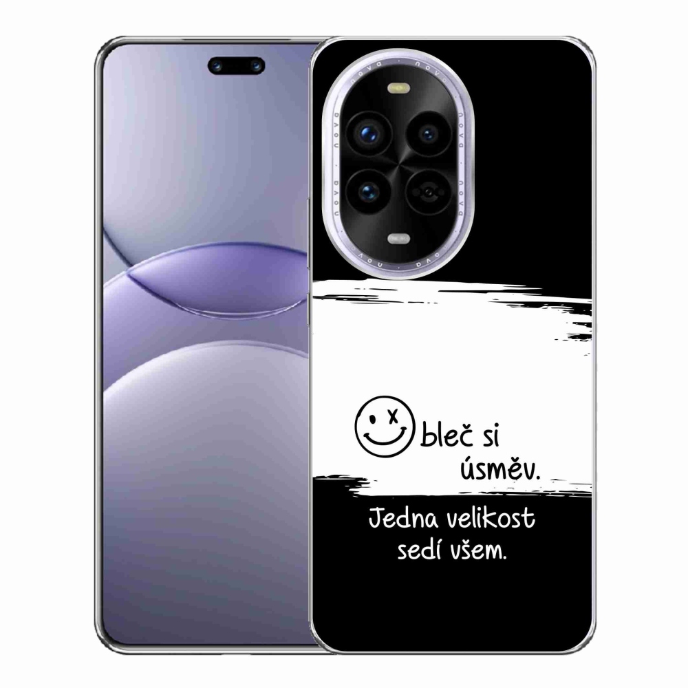 Gelový kryt mmCase na Huawei Nova 13 Pro 5G - vtipný text 8 bíločerné pozadí