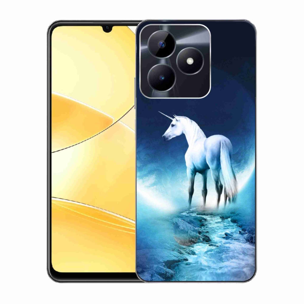 Gelový kryt mmCase na Realme C51/C53 - bílý jednorožec