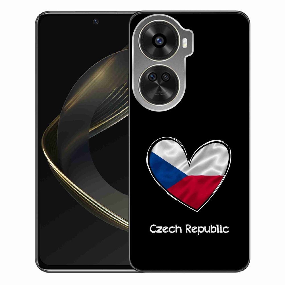 Gelový kryt mmCase na Huawei Nova 12 SE - vlajka srdce černé pozadí