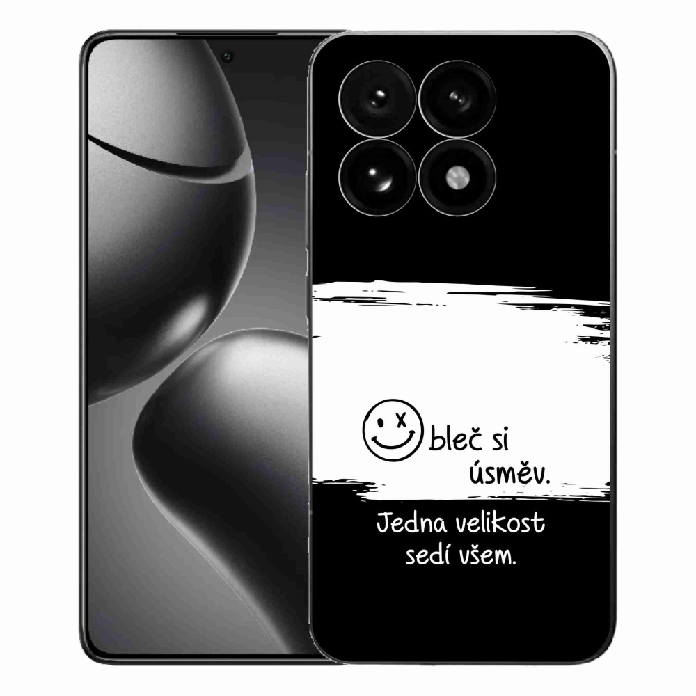 Gelový kryt mmCase na Xiaomi 15T - vtipný text 8 bíločerné pozadí