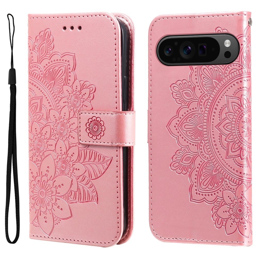 Mandala knížkové pouzdro na Google Pixel 10 Pro XL/Pixel 9 Pro XL - růžové