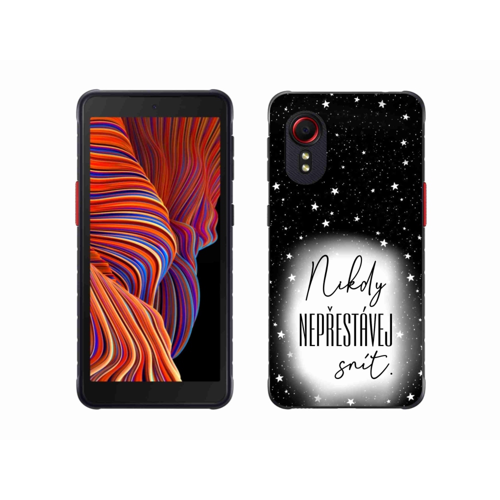 Gelový kryt mmCase na Samsung Galaxy Xcover 5 - citát 1 bíločerné pozadí