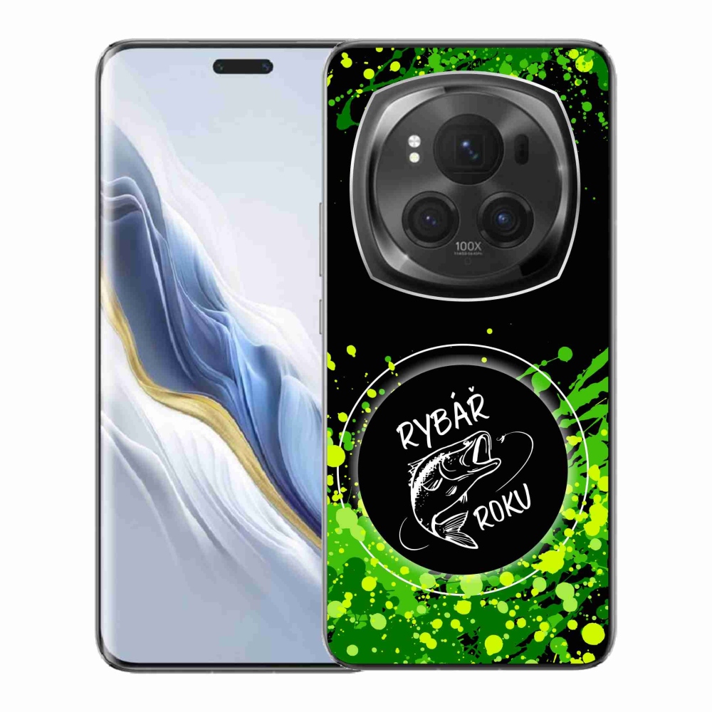 Gelový kryt mmCase na Honor Magic 6 Pro 5G - rybář roku černé pozadí